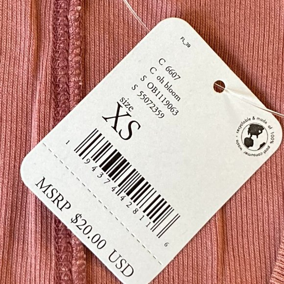 Free People Intimately U Line Tank in Oh Bloom Size XS NWT - Picture 3 of 3